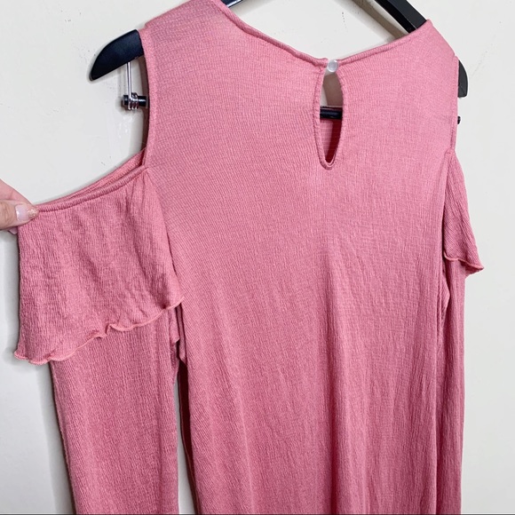 LUCKY BRAND Ribbed Ruffle Cold Shoulder Top - Picture 10 of 13